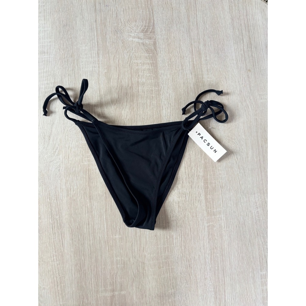 PacSun Womens Black Side Tie Bikini Bottom Swimsuit Size XS New With Tags